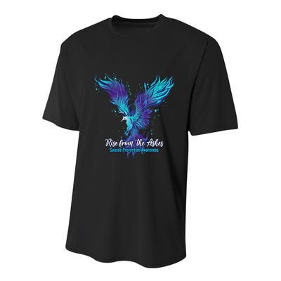 Suicide Prevention Awareness Phoenix Rise From The Ashes Youth Performance Sprint T-Shirt