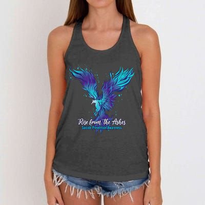 Suicide Prevention Awareness Phoenix Rise From The Ashes Women's Knotted Racerback Tank