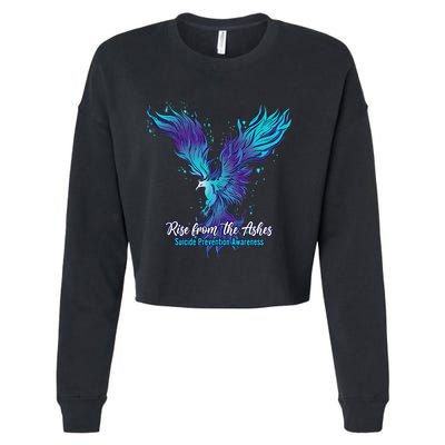 Suicide Prevention Awareness Phoenix Rise From The Ashes Cropped Pullover Crew