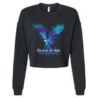 Suicide Prevention Awareness Phoenix Rise From The Ashes Cropped Pullover Crew