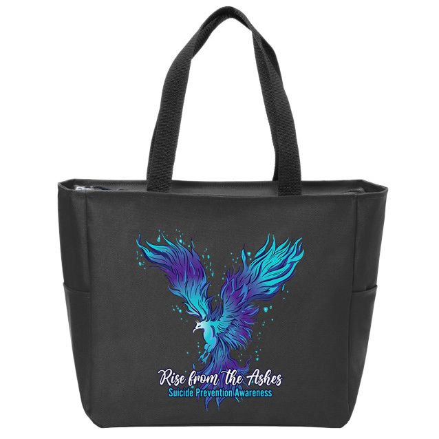 Suicide Prevention Awareness Phoenix Rise From The Ashes Zip Tote Bag