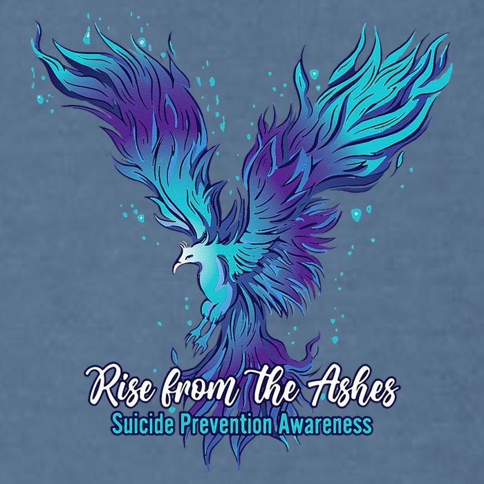 Suicide Prevention Awareness Phoenix Rise From The Ashes Garment-Dyed Sweatshirt