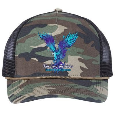 Suicide Prevention Awareness Phoenix Rise From The Ashes Retro Rope Trucker Hat Cap