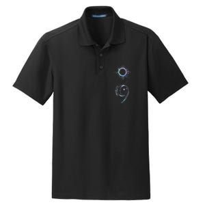 Suicide Prevention Awareness Choose Life Semicolon Gothic Dry Zone Grid Polo