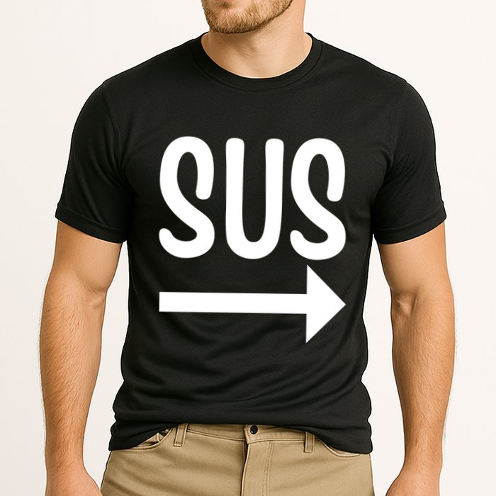 Sus Pointing Arrow Right Gaming Meme Impostor Kinda Sus Performance Shirt