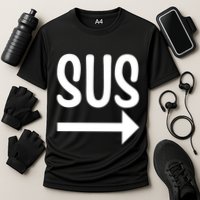 Sus Pointing Arrow Right Gaming Meme Impostor Kinda Sus Performance Shirt