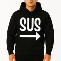 Sus Pointing Arrow Right Gaming Meme Impostor Kinda Sus Hoodie