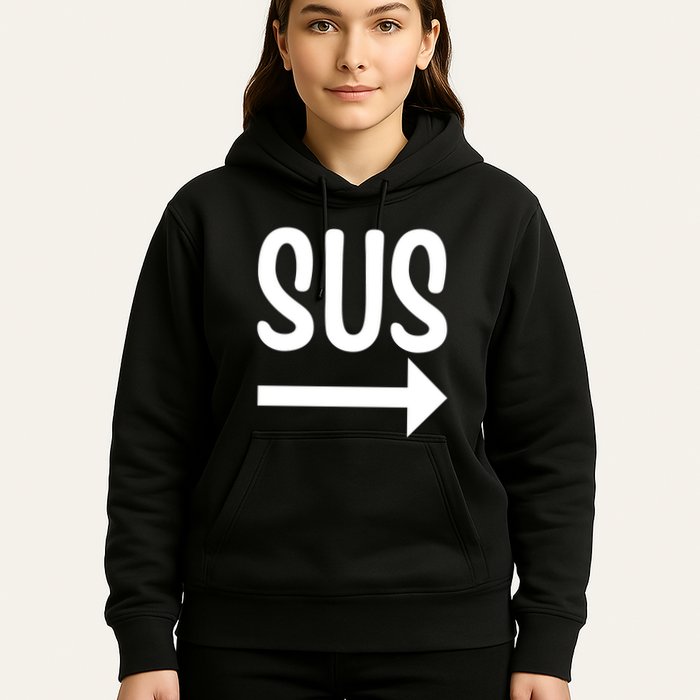 Sus Pointing Arrow Right Gaming Meme Impostor Kinda Sus Hoodie