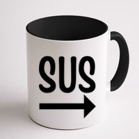 Sus Pointing Arrow Right Gaming Meme Impostor Kinda Sus Mug