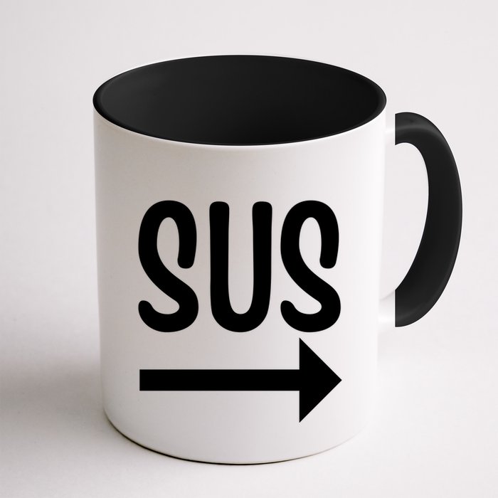 Sus Pointing Arrow Right Gaming Meme Impostor Kinda Sus Mug