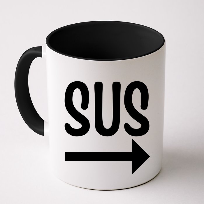 Sus Pointing Arrow Right Gaming Meme Impostor Kinda Sus Mug