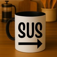 Sus Pointing Arrow Right Gaming Meme Impostor Kinda Sus Mug