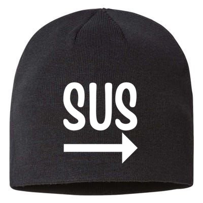 Sus Pointing Arrow Right Gaming Meme Impostor Kinda Sus Sustainable Beanie