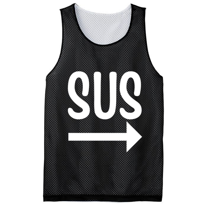 Sus Pointing Arrow Right Gaming Meme Impostor Kinda Sus Mesh Reversible Basketball Jersey Tank