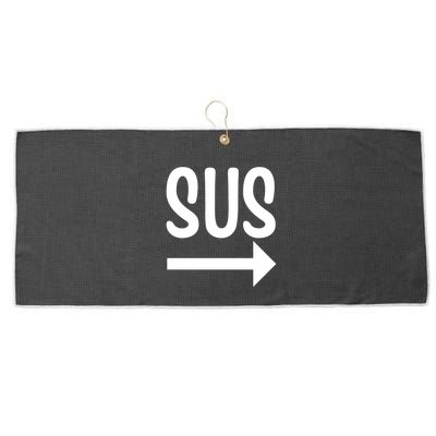Sus Pointing Arrow Right Gaming Meme Impostor Kinda Sus Large Microfiber Waffle Golf Towel