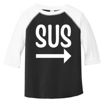 Sus Pointing Arrow Right Gaming Meme Impostor Kinda Sus Toddler Fine Jersey T-Shirt