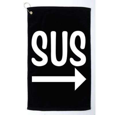 Sus Pointing Arrow Right Gaming Meme Impostor Kinda Sus Golf Towel