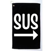Sus Pointing Arrow Right Gaming Meme Impostor Kinda Sus Golf Towel