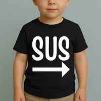 Sus Pointing Arrow Right Gaming Meme Impostor Kinda Sus Toddler T-Shirt