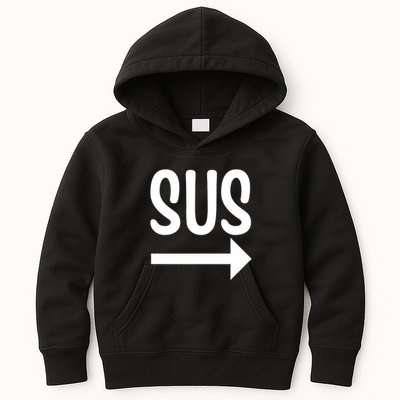 Sus Pointing Arrow Right Gaming Meme Impostor Kinda Sus Kids Hoodie