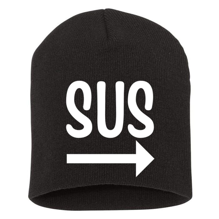 Sus Pointing Arrow Right Gaming Meme Impostor Kinda Sus Short Acrylic Beanie