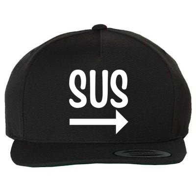 Sus Pointing Arrow Right Gaming Meme Impostor Kinda Sus Wool Snapback Cap