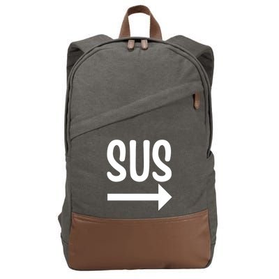Sus Pointing Arrow Right Gaming Meme Impostor Kinda Sus Cotton Canvas Backpack
