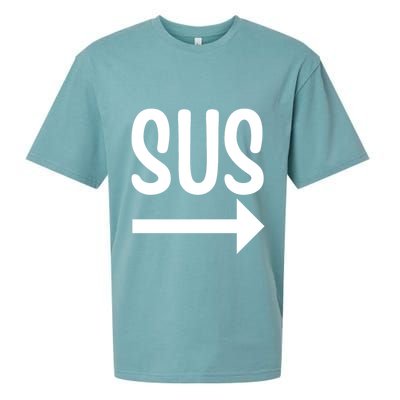 Sus Pointing Arrow Right Gaming Meme Impostor Kinda Sus Sueded Cloud Jersey T-Shirt