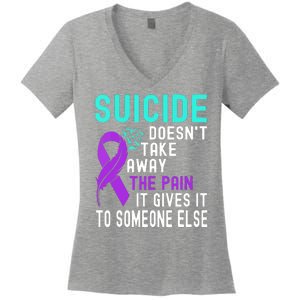 Suicide Prevention Awareness Women's V-Neck T-Shirt