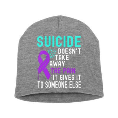 Suicide Prevention Awareness Short Acrylic Beanie