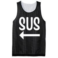 Sus Pointing Arrow Left Gaming Meme Impostor Kinda Sus Mesh Reversible Basketball Jersey Tank