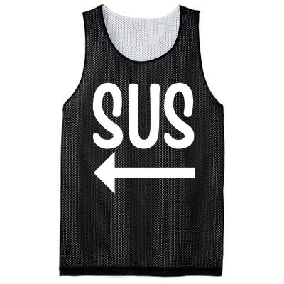 Sus Pointing Arrow Left Gaming Meme Impostor Kinda Sus Mesh Reversible Basketball Jersey Tank