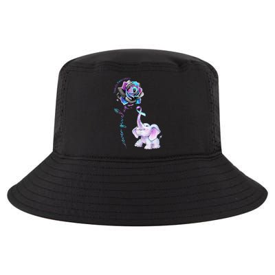 Suicide Prevention Awareness Flower Elephant Ribbon Gift Cool Comfort Performance Bucket Hat