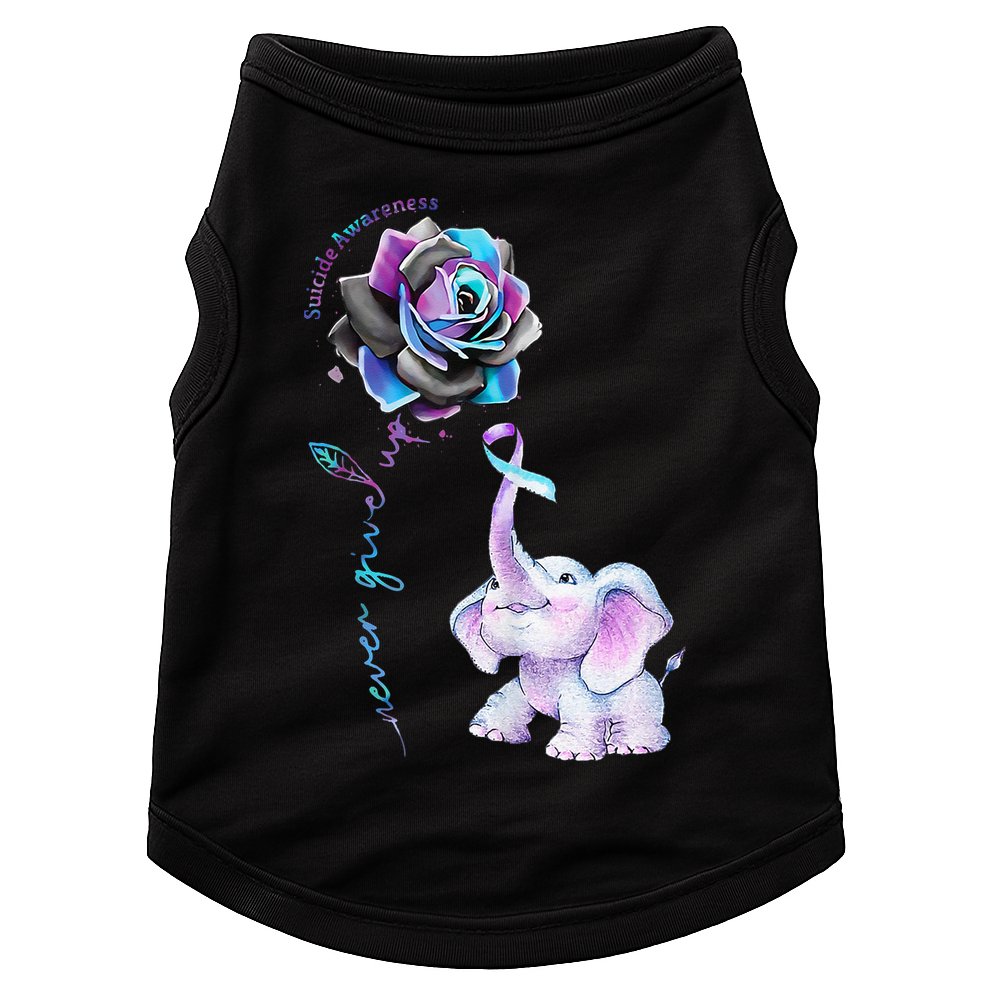 Suicide Prevention Awareness Flower Elephant Ribbon Gift Doggie Tank