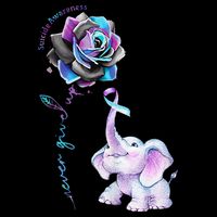 Suicide Prevention Awareness Flower Elephant Ribbon Gift T-Shirt