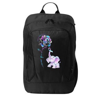 Suicide Prevention Awareness Flower Elephant Ribbon Gift City Backpack