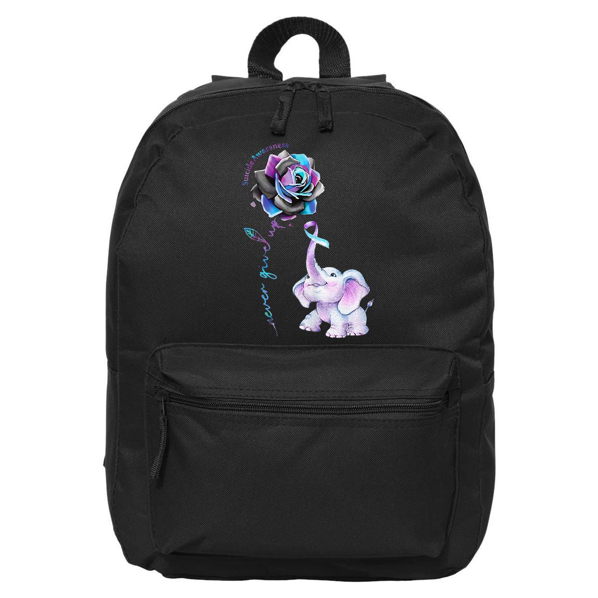 Suicide Prevention Awareness Flower Elephant Ribbon Gift 16 in Basic Backpack