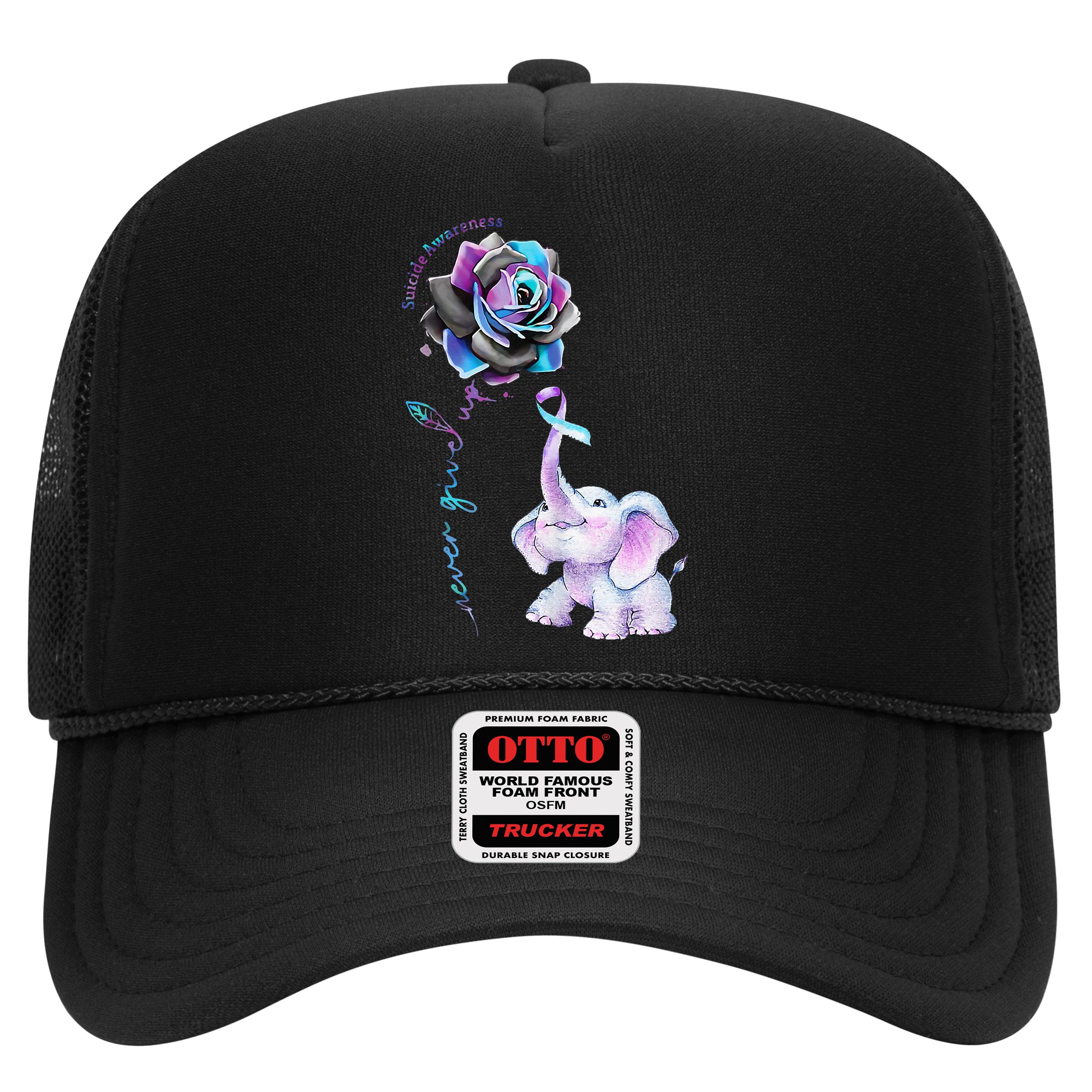 Suicide Prevention Awareness Flower Elephant Ribbon Gift Hat