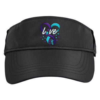 Suicide Prevention Awareness Live Love Semicolon Adult Drive Performance Visor