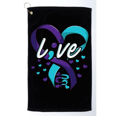 Suicide Prevention Awareness Live Love Semicolon Golf Towel