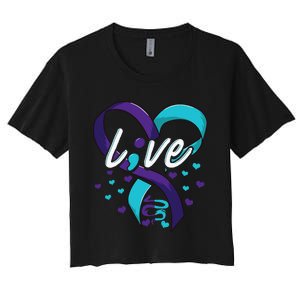 Suicide Prevention Awareness Live Love Semicolon Women's Crop Top Tee