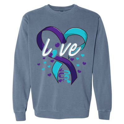 Suicide Prevention Awareness Live Love Semicolon Garment-Dyed Sweatshirt
