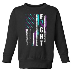 Suicide Prevention Awareness American Flag Distress Toddler Sweatshirt