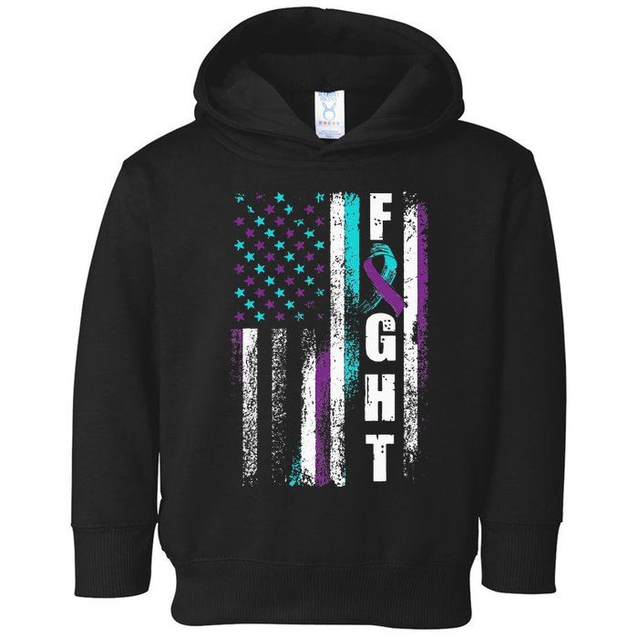 Suicide Prevention Awareness American Flag Distress Toddler Hoodie