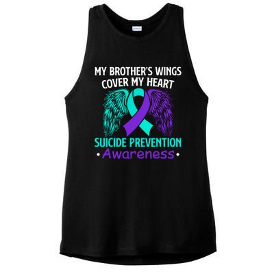 Suicide Prevention Awareness My Brother's Cover My Heart Ladies PosiCharge Tri-Blend Wicking Tank