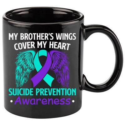 Suicide Prevention Awareness My Brother's Cover My Heart 11oz C Handle Ceramic Mug