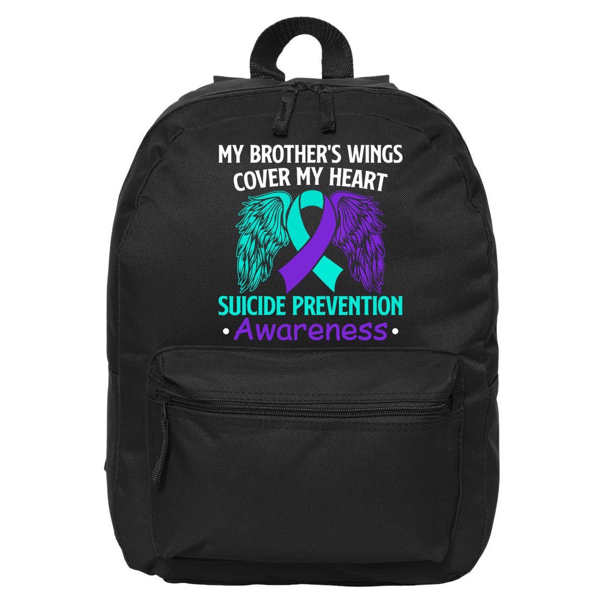 Suicide Prevention Awareness My Brother's Cover My Heart 16 in Basic Backpack