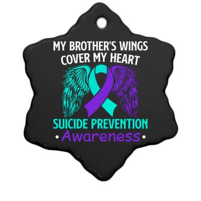 Suicide Prevention Awareness My Brother's Cover My Heart Ceramic Star Ornament