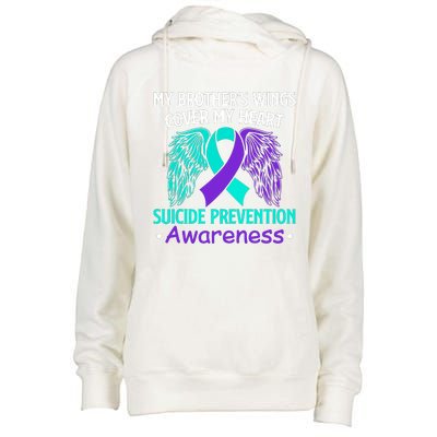 Suicide Prevention Awareness My Brother's Cover My Heart Womens Funnel Neck Pullover Hood