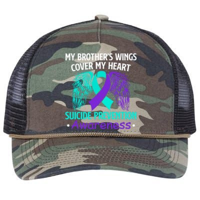 Suicide Prevention Awareness My Brother's Cover My Heart Retro Rope Trucker Hat Cap